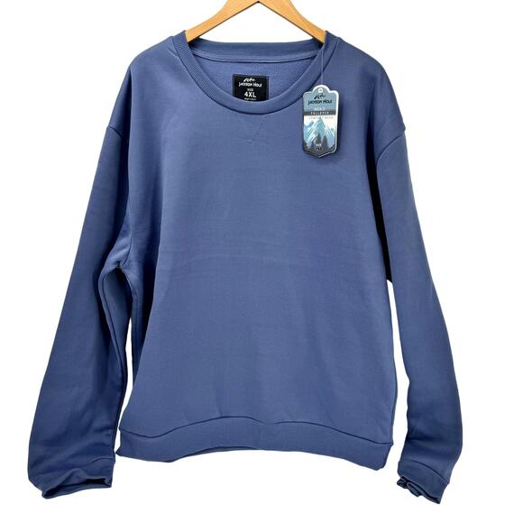 Jackson Hole Sweatshirt Mens 4XL Blue Long Sleeve Pullover Comfy NEW - Picture 1 of 7